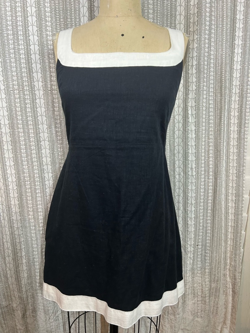 Abercrombie & Fitch Black Mini Dress with White Trim